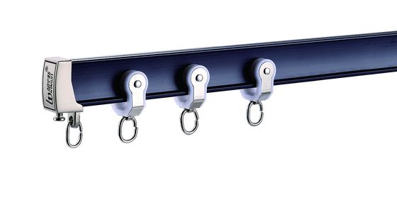 سعر جيد Silent Sealing Curtain Tracks Black Aluminum Curtain Accessories Rails For Curved Windows على الانترنت