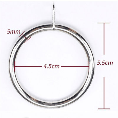 Good price Silver 45mm Diameter 5mm Thickness Curtain Rod Rings With Gasket online