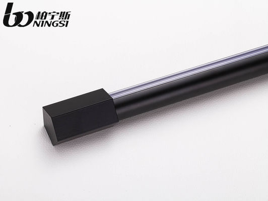 Good price Black Color 0.6mm Thickness 19mm Curtain Pole Ends Square Shape online
