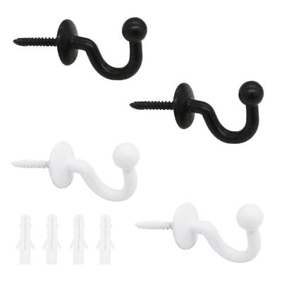 ราคาดี ห้องนอน Drapes อุปกรณ์เสริมโลหะ Tie Back Hooks สำหรับผ้าม่าน Elegant Black ออนไลน์