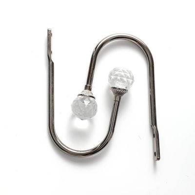 Harga yang bagus Aksesori Track Tirai Kamar Asrama Crystal U Wall Hook Aluminium Curtain Holdbacks on line